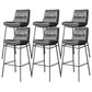 Scandinavian Metal Barstool Faux Leather Counter Stool With Iron 4 Legs