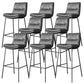 Scandinavian Metal Barstool Faux Leather Counter Stool With Iron 4 Legs