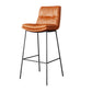 Scandinavian Metal Barstool Faux Leather Counter Stool With Iron 4 Legs