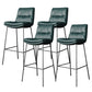 Scandinavian Metal Barstool Faux Leather Counter Stool With Iron 4 Legs