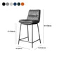 Scandinavian Metal Barstool Faux Leather Counter Stool With Iron 4 Legs