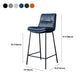 Scandinavian Metal Barstool Faux Leather Counter Stool With Iron 4 Legs