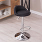Modern Metal Barstool Faux Leather Upholstered Counter Stool in Matte Finish for Indoor