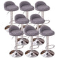 Modern Metal Barstool Faux Leather Upholstered Counter Stool in Matte Finish for Indoor