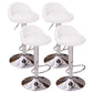 Modern Metal Barstool Faux Leather Upholstered Counter Stool in Matte Finish for Indoor