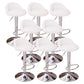 Modern Metal Barstool Faux Leather Upholstered Counter Stool in Matte Finish for Indoor
