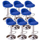 Modern Metal Barstool Faux Leather Upholstered Counter Stool in Matte Finish for Indoor