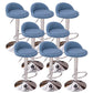 Modern Metal Barstool Faux Leather Upholstered Counter Stool in Matte Finish for Indoor