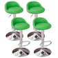 Modern Metal Barstool Faux Leather Upholstered Counter Stool in Matte Finish for Indoor
