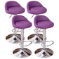 Modern Metal Barstool Faux Leather Upholstered Counter Stool in Matte Finish for Indoor