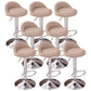 Modern Metal Barstool Faux Leather Upholstered Counter Stool in Matte Finish for Indoor