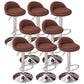 Modern Metal Barstool Faux Leather Upholstered Counter Stool in Matte Finish for Indoor