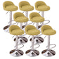 Modern Metal Barstool Faux Leather Upholstered Counter Stool in Matte Finish for Indoor