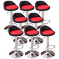 Modern Metal Barstool Faux Leather Upholstered Counter Stool in Matte Finish for Indoor