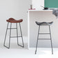 Tabouret de bar en cuir PU industriel tabouret arrière basse avec base en métal