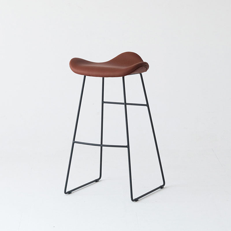 Tabouret de bar en cuir PU industriel tabouret arrière basse avec base en métal
