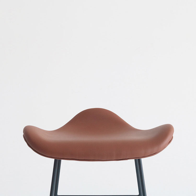 Tabouret de bar en cuir PU industriel tabouret arrière basse avec base en métal