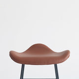 Industrial PU Leather Bar Stool Low Back Stool with Metal Base