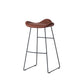 Tabouret de bar en cuir PU industriel tabouret arrière basse avec base en métal