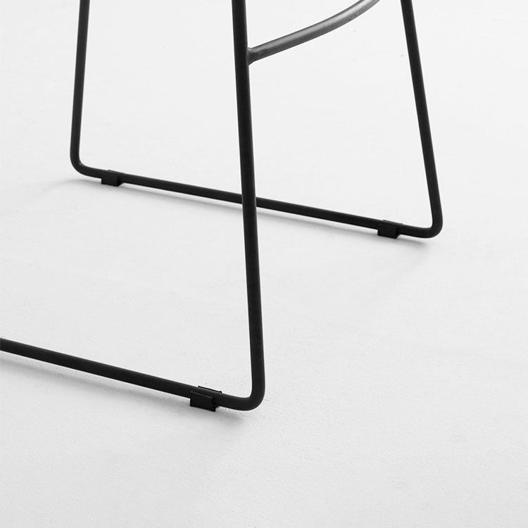 Tabouret de bar en cuir PU industriel tabouret arrière basse avec base en métal