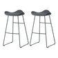 Industrial PU Leather Bar Stool Low Back Stool with Metal Base Gray 2 Piece Set Clearhalo 'Bar Furniture' 'Bar Stools' 'bar_stools' 'furn' 'furn_bar_stools' 'Furniture' 'Kitchen & Dining Furniture' 6022464