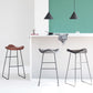 Tabouret de bar en cuir PU industriel tabouret arrière basse avec base en métal