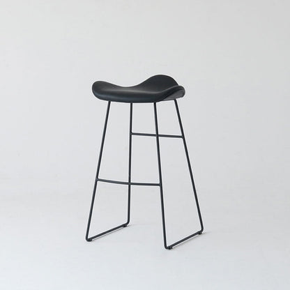 Tabouret de bar en cuir PU industriel tabouret arrière basse avec base en métal
