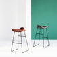 Tabouret de bar en cuir PU industriel tabouret arrière basse avec base en métal