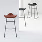 Tabouret de bar en cuir PU industriel tabouret arrière basse avec base en métal