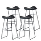 Tabouret de bar en cuir PU industriel tabouret arrière basse avec base en métal