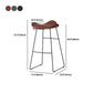 Tabouret de bar en cuir PU industriel tabouret arrière basse avec base en métal