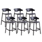Scandinavian Plastic Barstool Low Back Counter Stool Footrest Furniture Black 6 Piece Set Counter Stool(26"H) Clearhalo 'Bar Furniture' 'Bar Stools' 'bar_stools' 'furn' 'furn_bar_stools' 'Furniture' 'Kitchen & Dining Furniture' 6022488