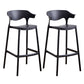 Scandinavian Plastic Barstool Low Back Counter Stool Footrest Furniture Black 2 Piece Set Bar Stool(30"H) Clearhalo 'Bar Furniture' 'Bar Stools' 'bar_stools' 'furn' 'furn_bar_stools' 'Furniture' 'Kitchen & Dining Furniture' 6022494