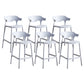 Scandinavian Plastic Barstool Low Back Counter Stool Footrest Furniture Light Gray 6 Piece Set Counter Stool(26"H) Clearhalo 'Bar Furniture' 'Bar Stools' 'bar_stools' 'furn' 'furn_bar_stools' 'Furniture' 'Kitchen & Dining Furniture' 6022507