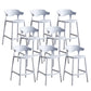 Scandinavian Plastic Barstool Low Back Counter Stool Footrest Furniture Light Gray 8 Piece Set Counter Stool(26"H) Clearhalo 'Bar Furniture' 'Bar Stools' 'bar_stools' 'furn' 'furn_bar_stools' 'Furniture' 'Kitchen & Dining Furniture' 6022508