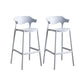 Scandinavian Plastic Barstool Low Back Counter Stool Footrest Furniture Light Gray 2 Piece Set Bar Stool(30"H) Clearhalo 'Bar Furniture' 'Bar Stools' 'bar_stools' 'furn' 'furn_bar_stools' 'Furniture' 'Kitchen & Dining Furniture' 6022510