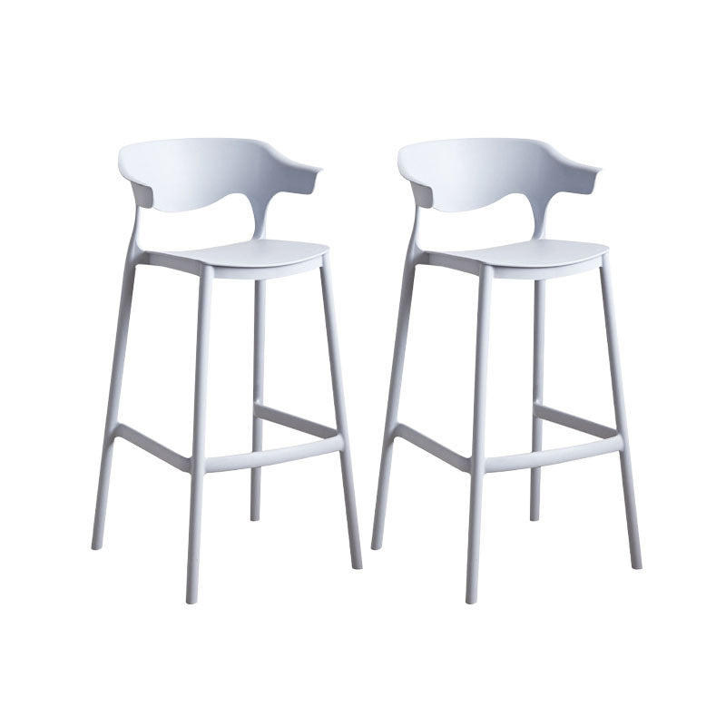 Scandinavian Plastic Barstool Low Back Counter Stool Footrest Furniture Light Gray 2 Piece Set Bar Stool(30"H) Clearhalo 'Bar Furniture' 'Bar Stools' 'bar_stools' 'furn' 'furn_bar_stools' 'Furniture' 'Kitchen & Dining Furniture' 6022510