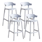 Scandinavian Plastic Barstool Low Back Counter Stool Footrest Furniture Light Gray 4 Piece Set Bar Stool(30"H) Clearhalo 'Bar Furniture' 'Bar Stools' 'bar_stools' 'furn' 'furn_bar_stools' 'Furniture' 'Kitchen & Dining Furniture' 6022511