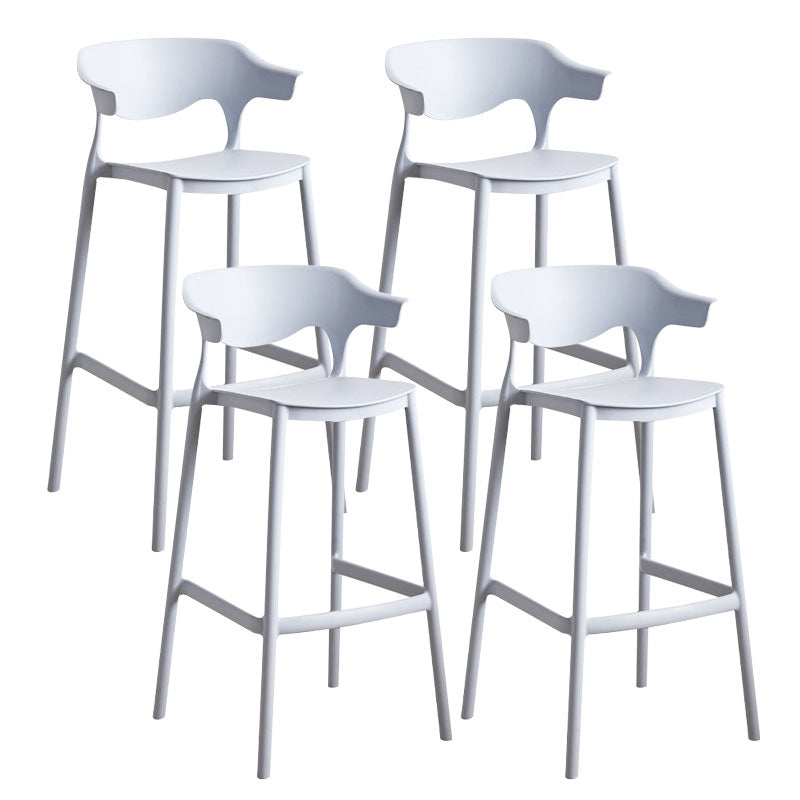 Scandinavian Plastic Barstool Low Back Counter Stool Footrest Furniture Light Gray 4 Piece Set Bar Stool(30"H) Clearhalo 'Bar Furniture' 'Bar Stools' 'bar_stools' 'furn' 'furn_bar_stools' 'Furniture' 'Kitchen & Dining Furniture' 6022511