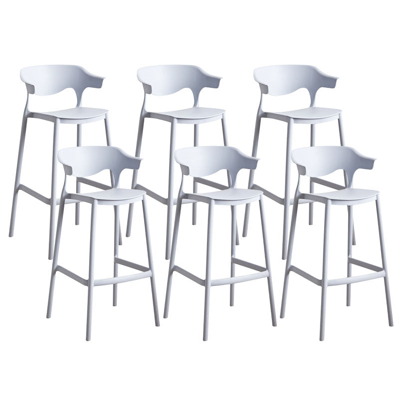 Scandinavian Plastic Barstool Low Back Counter Stool Footrest Furniture Light Gray 6 Piece Set Bar Stool(30"H) Clearhalo 'Bar Furniture' 'Bar Stools' 'bar_stools' 'furn' 'furn_bar_stools' 'Furniture' 'Kitchen & Dining Furniture' 6022512