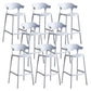 Scandinavian Plastic Barstool Low Back Counter Stool Footrest Furniture Light Gray 8 Piece Set Bar Stool(30"H) Clearhalo 'Bar Furniture' 'Bar Stools' 'bar_stools' 'furn' 'furn_bar_stools' 'Furniture' 'Kitchen & Dining Furniture' 6022513