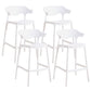 Scandinavian Plastic Barstool Low Back Counter Stool Footrest Furniture White 4 Piece Set Counter Stool(26"H) Clearhalo 'Bar Furniture' 'Bar Stools' 'bar_stools' 'furn' 'furn_bar_stools' 'Furniture' 'Kitchen & Dining Furniture' 6022516
