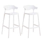Scandinavian Plastic Barstool Low Back Counter Stool Footrest Furniture White 2 Piece Set Bar Stool(30"H) Clearhalo 'Bar Furniture' 'Bar Stools' 'bar_stools' 'furn' 'furn_bar_stools' 'Furniture' 'Kitchen & Dining Furniture' 6022520