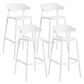 Scandinavian Plastic Barstool Low Back Counter Stool Footrest Furniture White 4 Piece Set Bar Stool(30"H) Clearhalo 'Bar Furniture' 'Bar Stools' 'bar_stools' 'furn' 'furn_bar_stools' 'Furniture' 'Kitchen & Dining Furniture' 6022521