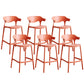 Scandinavian Plastic Barstool Low Back Counter Stool Footrest Furniture Red 6 Piece Set Counter Stool(26"H) Clearhalo 'Bar Furniture' 'Bar Stools' 'bar_stools' 'furn' 'furn_bar_stools' 'Furniture' 'Kitchen & Dining Furniture' 6022527