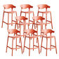 Scandinavian Plastic Barstool Low Back Counter Stool Footrest Furniture Red 8 Piece Set Counter Stool(26"H) Clearhalo 'Bar Furniture' 'Bar Stools' 'bar_stools' 'furn' 'furn_bar_stools' 'Furniture' 'Kitchen & Dining Furniture' 6022528