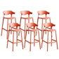 Scandinavian Plastic Barstool Low Back Counter Stool Footrest Furniture Red 6 Piece Set Bar Stool(30"H) Clearhalo 'Bar Furniture' 'Bar Stools' 'bar_stools' 'furn' 'furn_bar_stools' 'Furniture' 'Kitchen & Dining Furniture' 6022532
