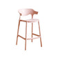 Scandinavian Plastic Barstool Low Back Counter Stool Footrest Furniture Pink 1 Piece Counter Stool(26"H) Clearhalo 'Bar Furniture' 'Bar Stools' 'bar_stools' 'furn' 'furn_bar_stools' 'Furniture' 'Kitchen & Dining Furniture' 6022534