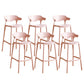 Scandinavian Plastic Barstool Low Back Counter Stool Footrest Furniture Pink 6 Piece Set Bar Stool(30"H) Clearhalo 'Bar Furniture' 'Bar Stools' 'bar_stools' 'furn' 'furn_bar_stools' 'Furniture' 'Kitchen & Dining Furniture' 6022542