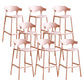 Scandinavian Plastic Barstool Low Back Counter Stool Footrest Furniture Pink 8 Piece Set Bar Stool(30"H) Clearhalo 'Bar Furniture' 'Bar Stools' 'bar_stools' 'furn' 'furn_bar_stools' 'Furniture' 'Kitchen & Dining Furniture' 6022543